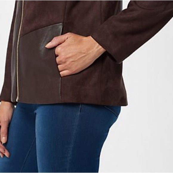 Belle by Kim Gravel Two-Tone Brown Jacket - Picture 12 of 13